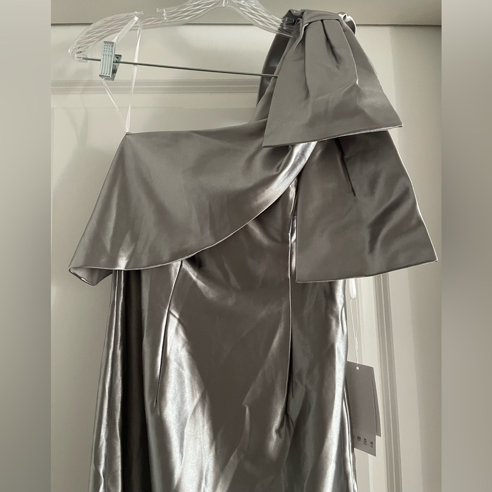 Elegant Silver One-Shoulder Dress